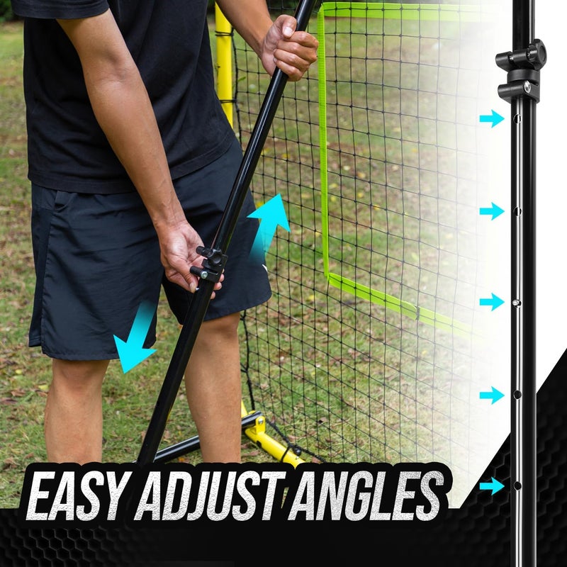 PLAYAPUT Baseball Rebounder Net - 4x4.5FT Baseball Pitchback Net for Pitching and Fielding Training, Angle Adjust Bounce Back Net - Image 5